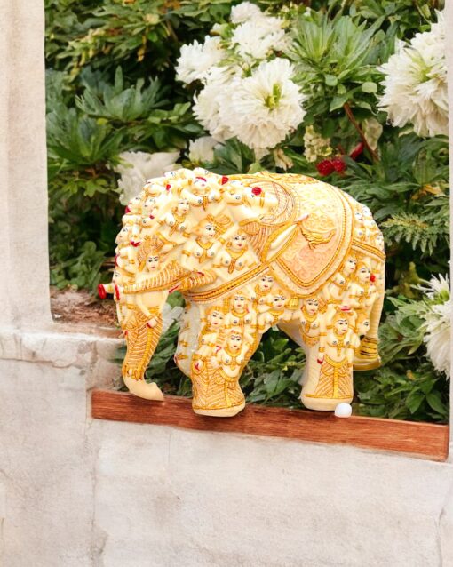 The Majestic Hand-Carved Marble Caravan Elephant: A Symbol of Strength, Grace, and Cultural Elegance - Image 4