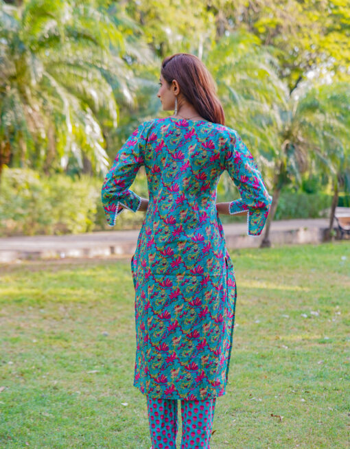 Women Pure Cotton Kurta, Trouser/Pant Set - Image 5