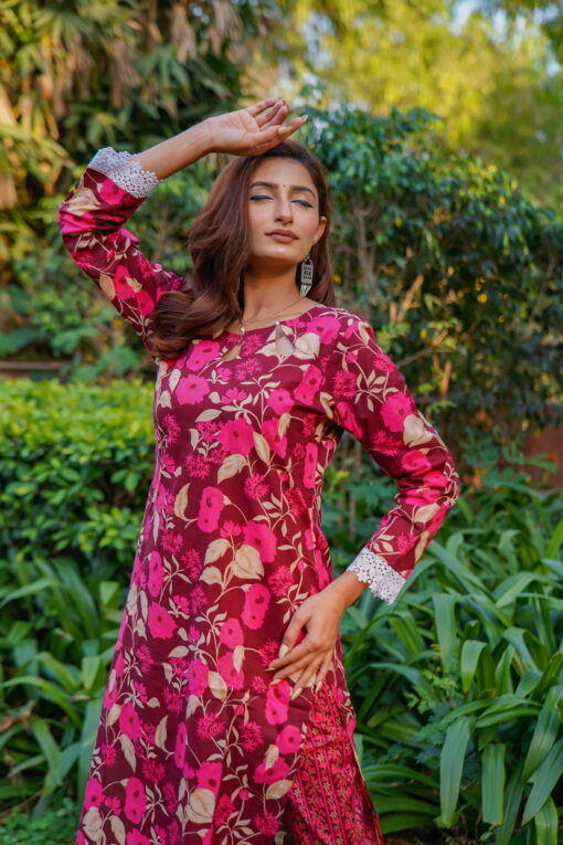 Women Pure Cotton Kurta, Trouser/Pant Set - Image 2