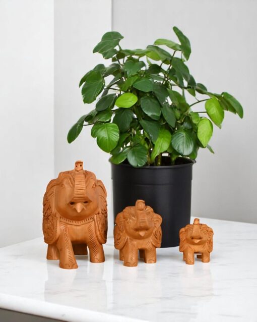 Wooden Elephant Caravan with Intricate Animal Carvings - Image 7