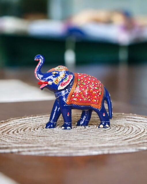 Royal Meenakari Blue Elephant Showpiece - Image 2