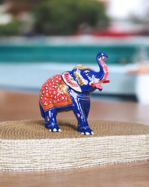 Royal Meenakari Blue Elephant Showpiece - Image 3