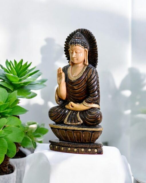 Grace of the Lotus Polished Buddha Sculpture - Image 3
