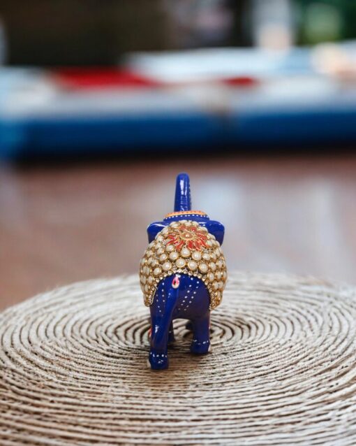 Royal Meenakari Elephant with Kundan Embellishment - Image 6