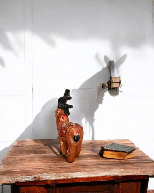 Graceful Metal Meenakari Swamp Deer Sculpture - Image 2
