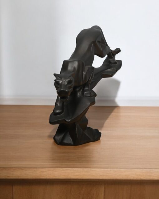Matte Black Majesty Geometric Jaguar Accent Piece - Image 3