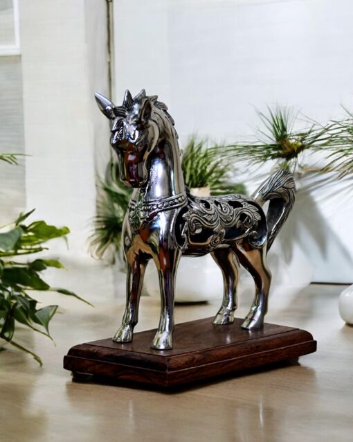 Wood & Steel Majestic Horse Sculpture - Image 2