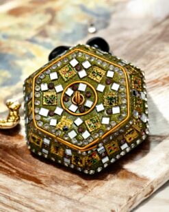 Heritage Glow Multicolor Sindoor Holder in Lac and Metal