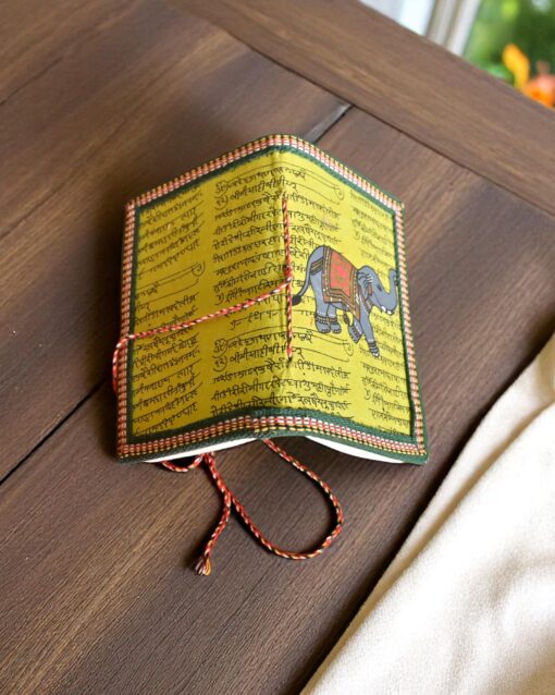 Graceful Elephant Pattern Cloth Diary - Image 3