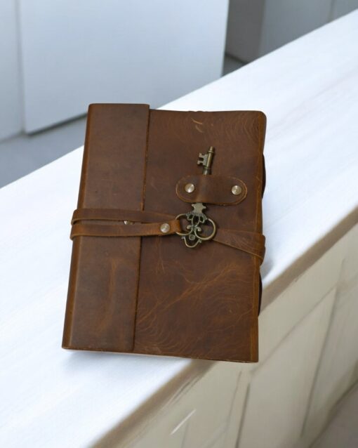 Leather Key Lock Diary with Secure Flap and 100 Pages