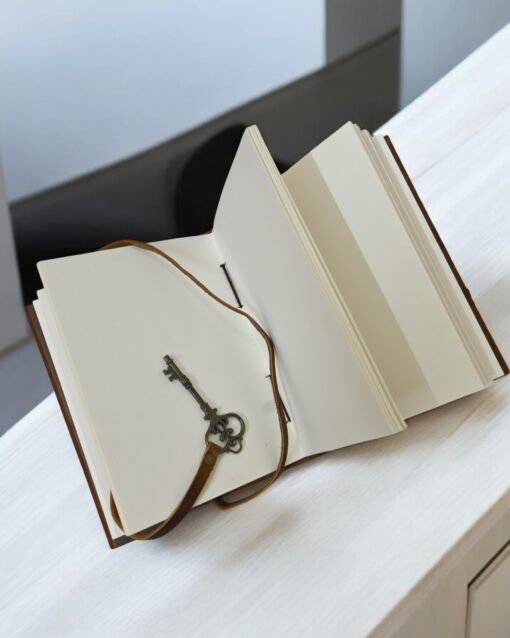 Leather Key Lock Diary with Secure Flap and 100 Pages - Image 2