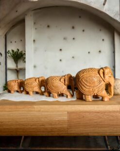 Wooden Elephant Karwan with Star Carving