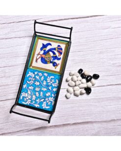 Rectangular Charm Blue Pottery Serving Tray