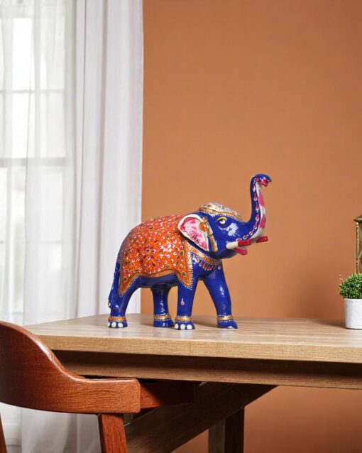 Large Meenakari Metal Elephant Masterpiece