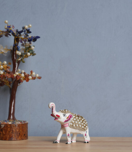 Pearl Grace Handcrafted Kundan Elephant