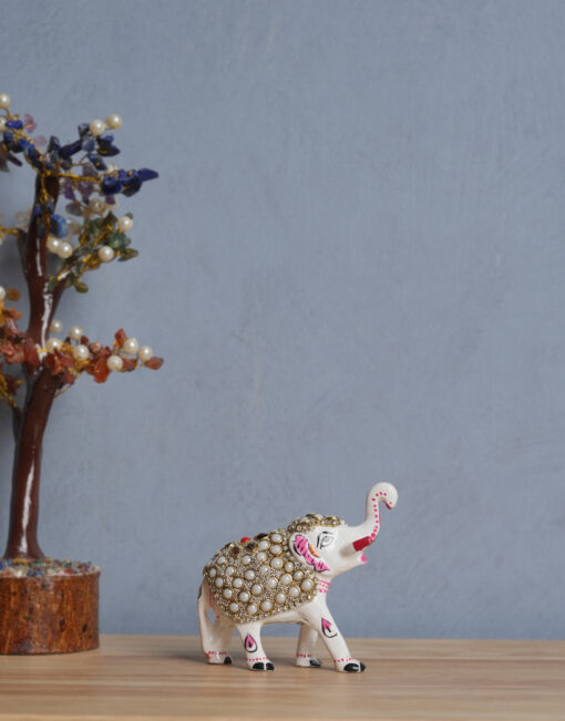 Pearl Grace Handcrafted Kundan Elephant - Image 2