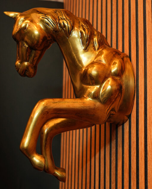 Regal Charm Brass Horse Wall Sculpture - Image 3