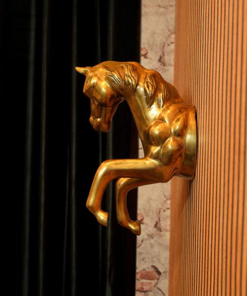 Regal Charm Brass Horse Wall Sculpture - Image 4