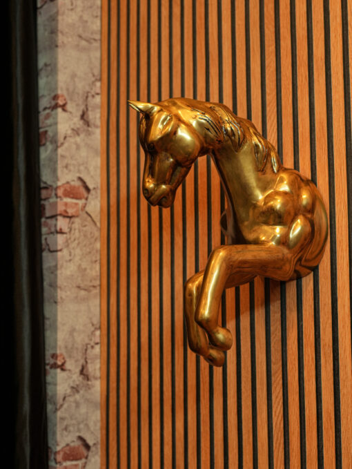 Regal Charm Brass Horse Wall Sculpture - Image 2