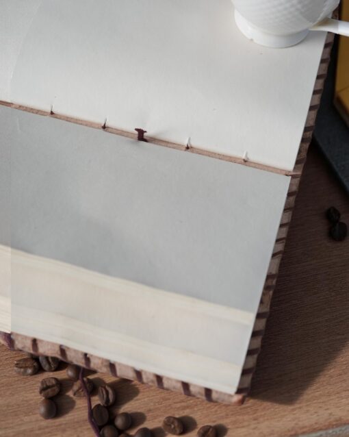 Handcrafted Leather Journal with Thread Wrap - Image 3