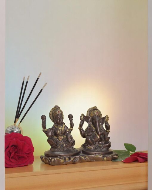 Divine Lakshmi & Ganesh Polyresin Idol Set - Image 3
