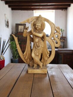 Marble Krishna with Om for Spiritual Decor