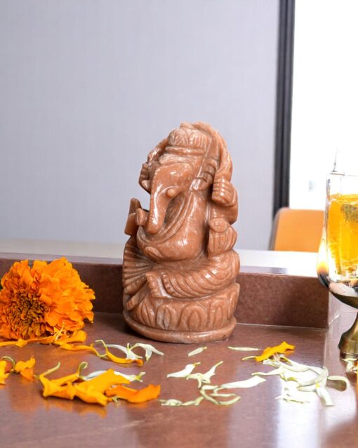 Blessed Sunstone Ganesh Statue for Home Decor - Image 2