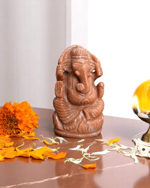 Blessed Sunstone Ganesh Statue for Home Decor - Image 3