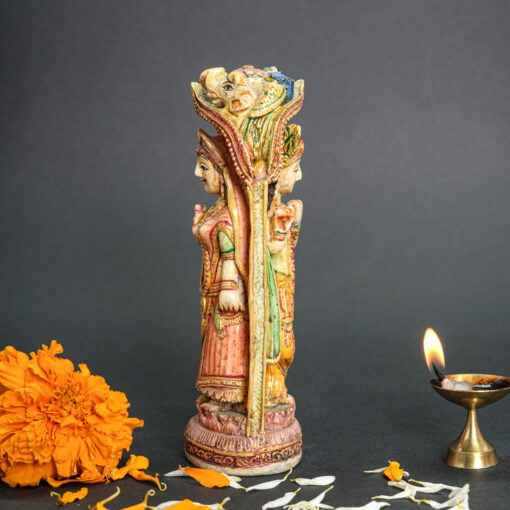 Dual View Marble Radha Krishna Divine Statue - Image 6