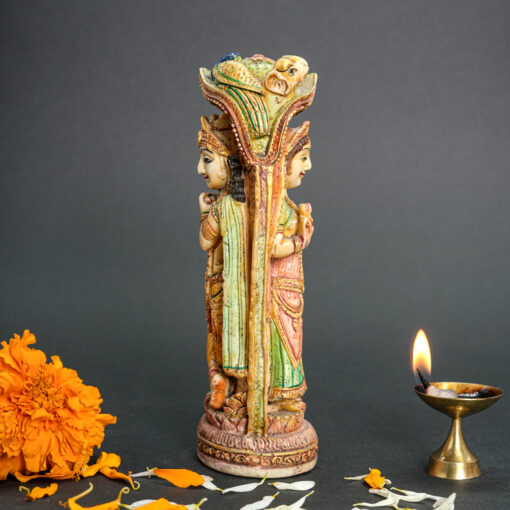 Dual View Marble Radha Krishna Divine Statue - Image 2