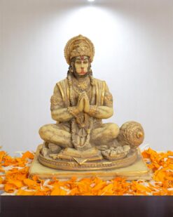 Marble Lord Hanuman in Meditative Pose