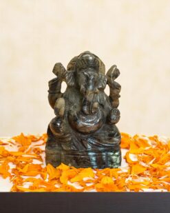 Natural Labradorite Ganesh Idol Handcrafted for Divine Home Elegance