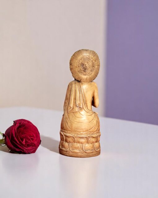 Marble Sun Buddha Seated on Lotus - Image 4