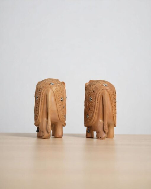 Wooden Pearl-Studded Parmanu Elephant Figurine - Image 7
