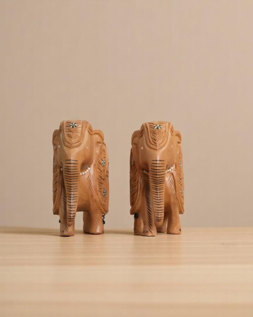 Wooden Pearl-Studded Parmanu Elephant Figurine - Image 6