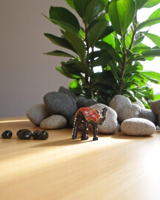 Elegant Red Lac Elephant Showpiece - Image 3