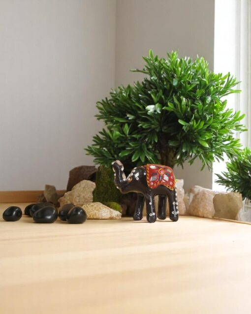 Elegant Red Lac Elephant Showpiece - Image 5