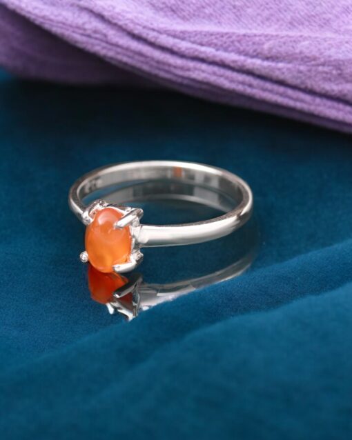 Natural Carnelian 925 Sterling Silver Ring - Image 3