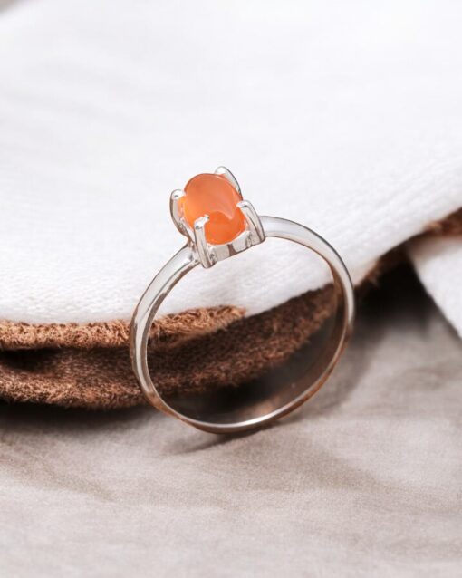 Natural Carnelian 925 Sterling Silver Ring - Image 2