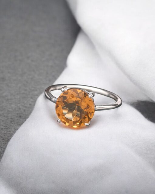 Yellow Citrine Natural 925 Sterling Silver Ring - Image 4
