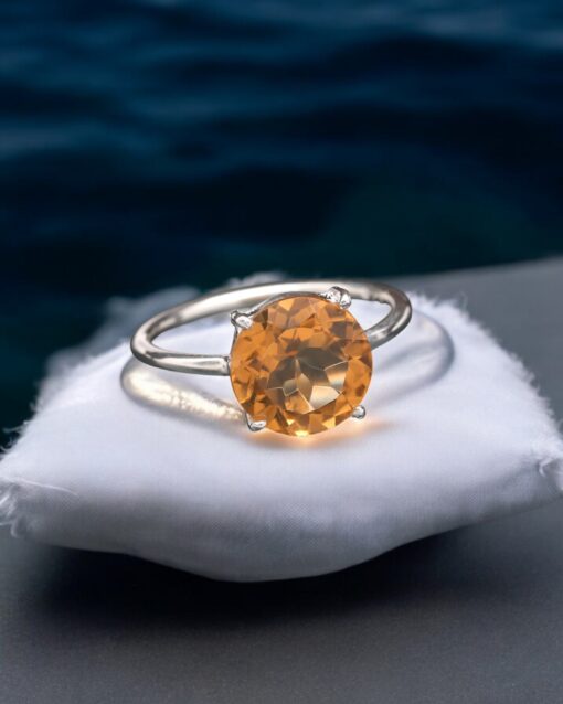 Yellow Citrine Natural 925 Sterling Silver Ring - Image 3