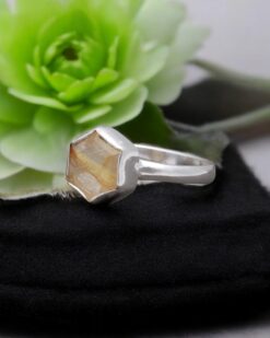 Natural Golden Rutile Quartz 925 Sterling Silver Ring