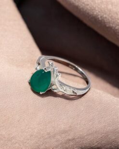 Natural Green Onyx 925 Sterling Silver Ring