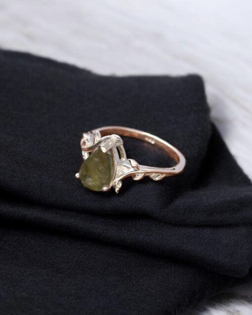 Natural Rough Moldavite 925 Sterling Silver Ring - Image 4