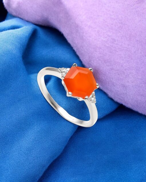 Natural Beautiful Carnelian 925 Sterling Silver Ring - Image 4