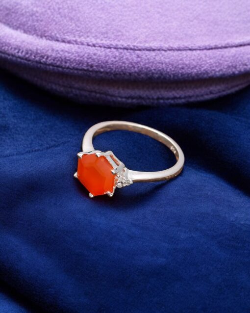 Natural Beautiful Carnelian 925 Sterling Silver Ring