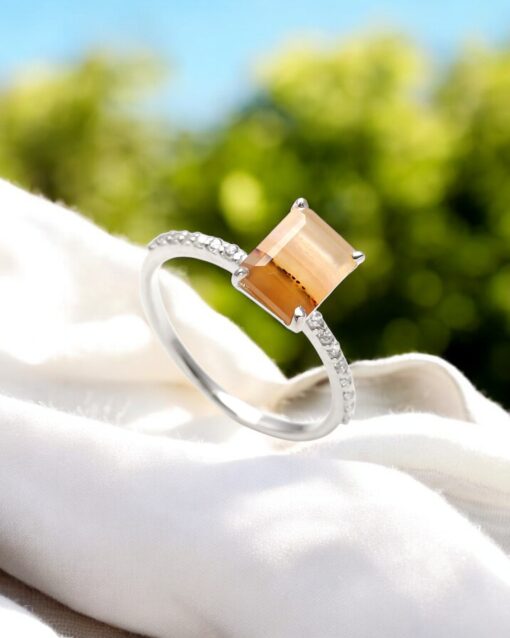 Natural Montana Agate 925 Sterling Silver Ring - Image 4
