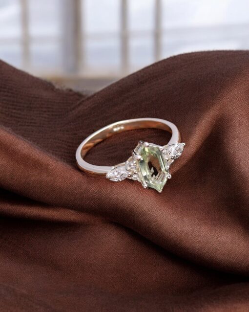 Natural Green Amethyst 925 Sterling Silver Ring - Image 4