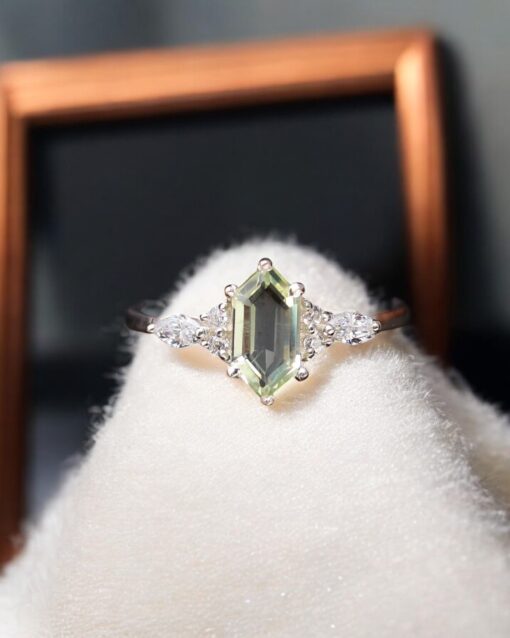 Natural Green Amethyst 925 Sterling Silver Ring - Image 2