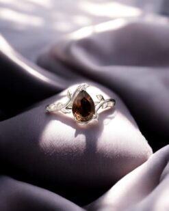 Natural Smoky Quartz 925 Sterling Silver Ring